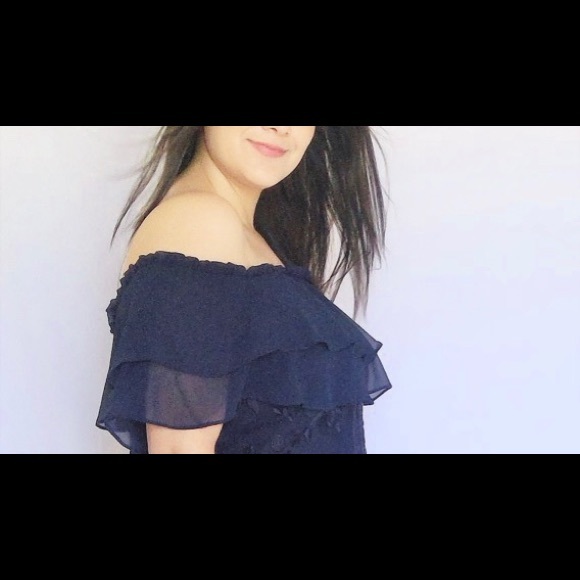 Ralph Lauren Dark blue off shoulders dress! - Picture 2 of 12